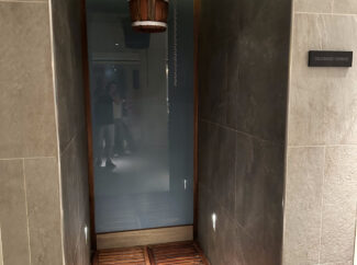 The invigorating bucket shower fills with iced water for a refreshing dousing.