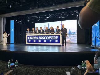 The Hagens join with Chinese dignitaries to formally launch the new China Discovery itineraries for western tourists.